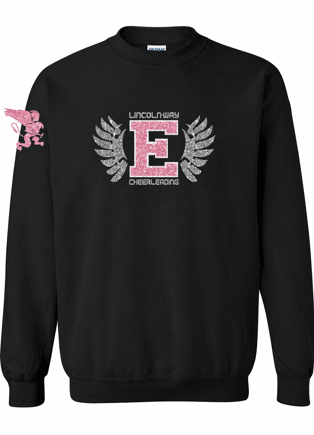 Pink E Cheer Crewneck (Black)