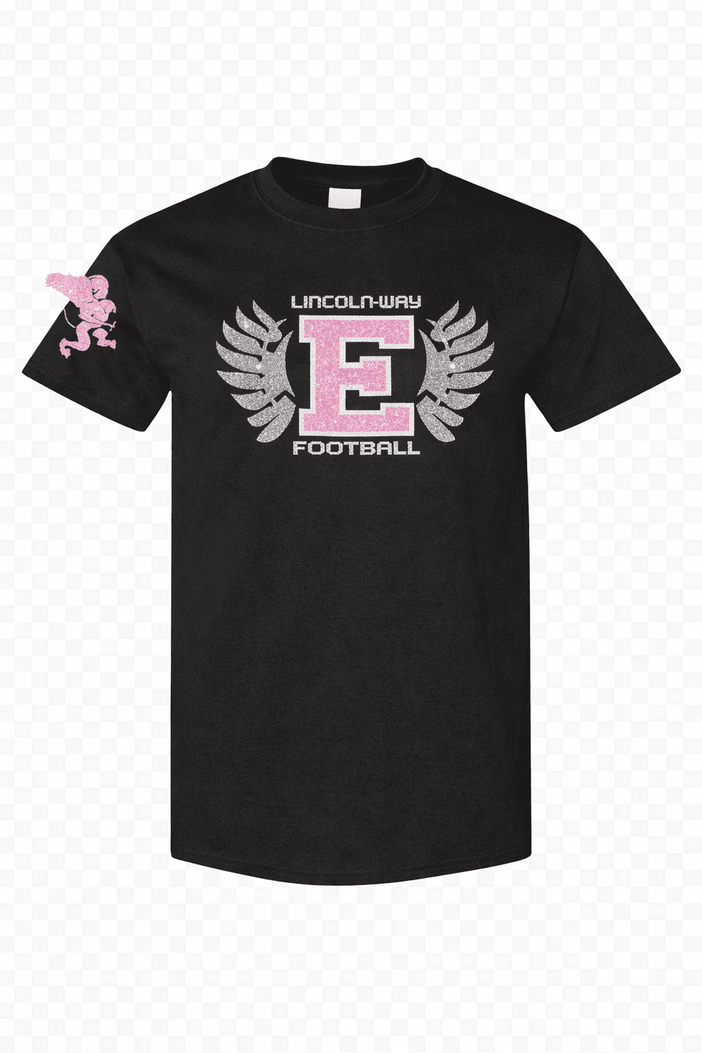 Pink E Football Tee (Black)