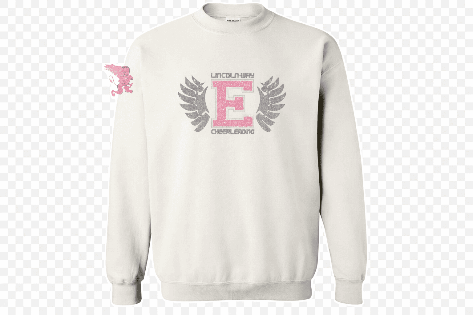 Pink E Cheer Crewneck (White)