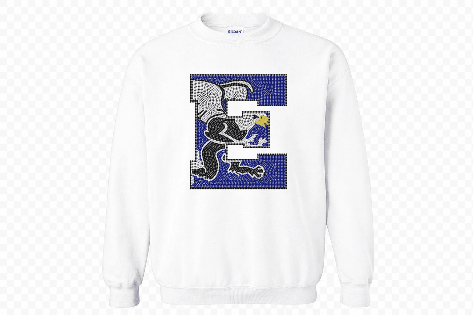 Rhinestone Yugo Crewneck (White)