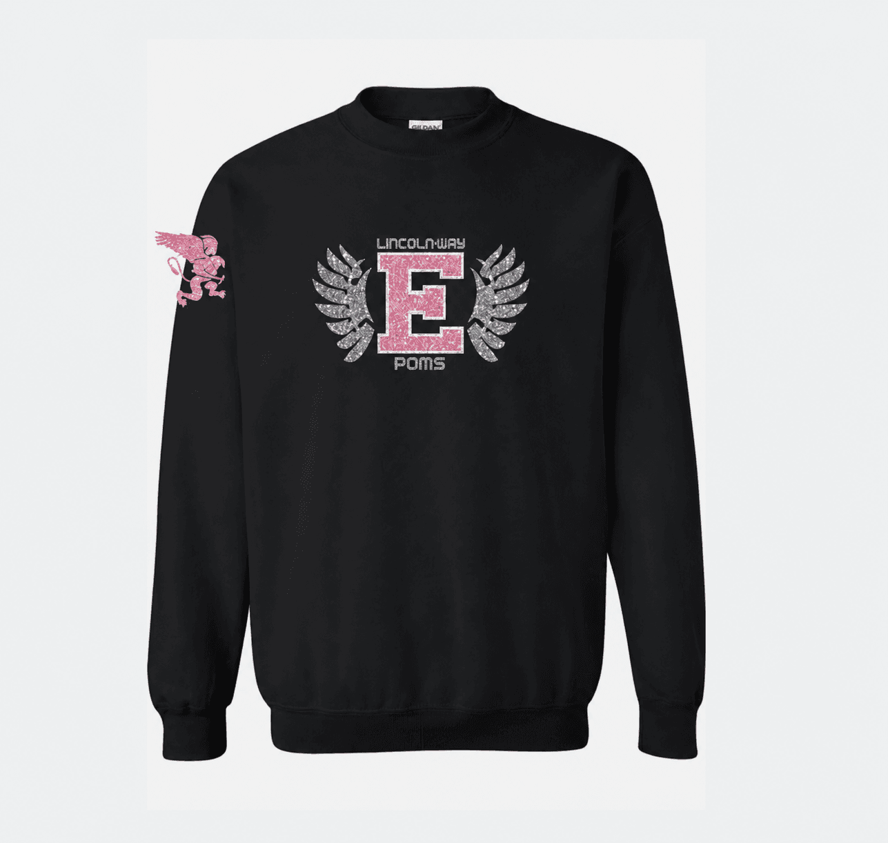 Pink E Poms Crewneck (Black)